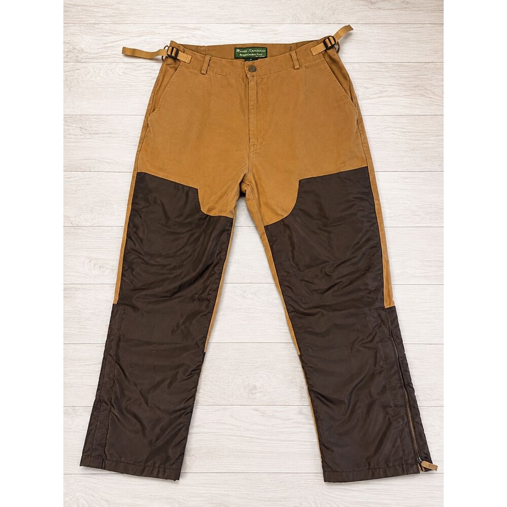 Master Sportsman Men's M Upland Brush Briar Hunting Pants Brown Tan Zip Legs